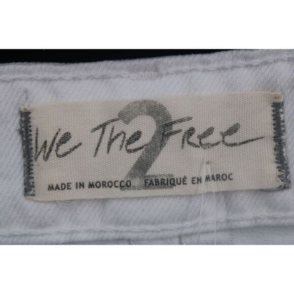 Free People Women's White Out of Ordinary Distressed Denim Mini Skirt Size 2 NWT - Picture 9 of 11